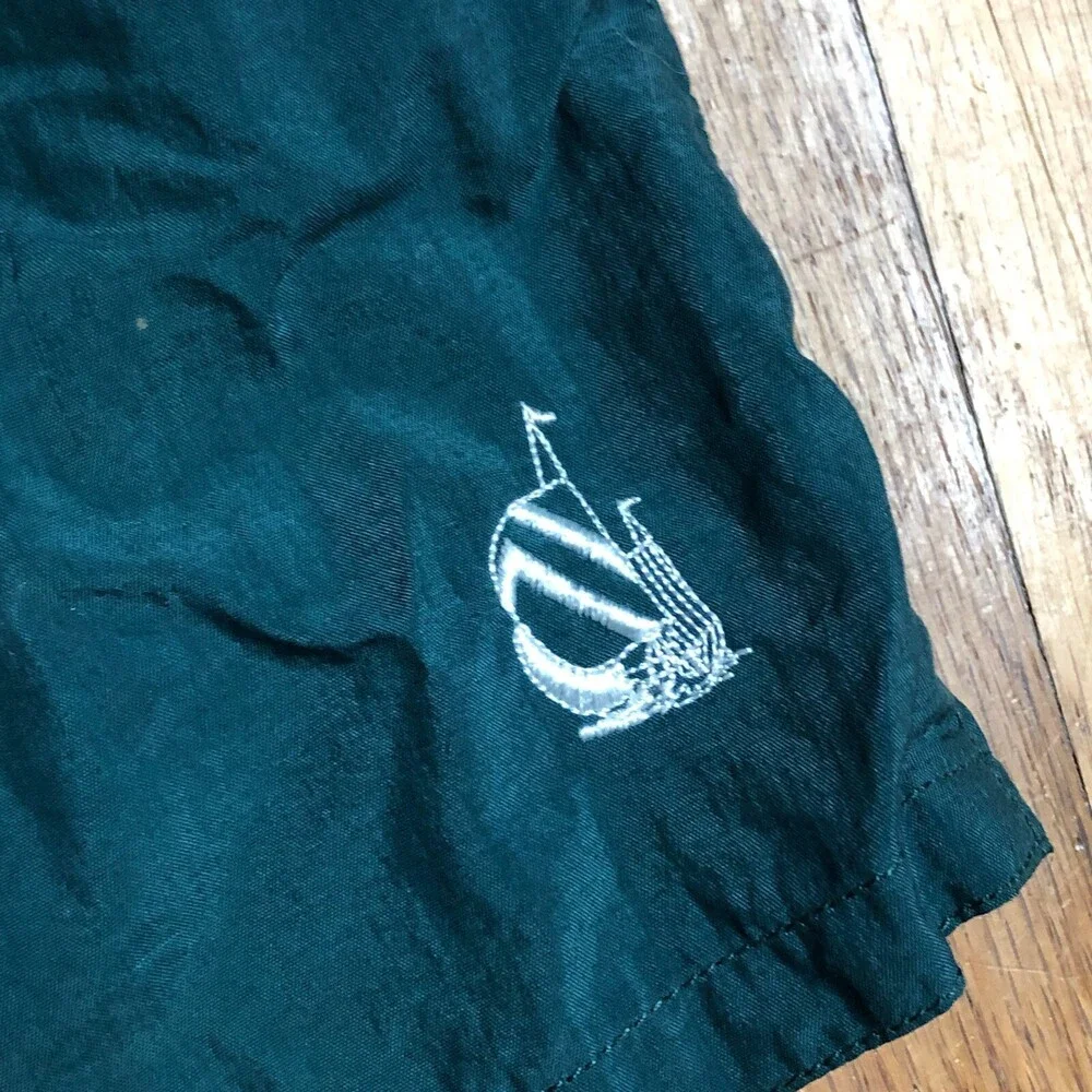 Nautica Swim‎ Short Mens Large GreenSwim Trunks Netting Drawstring Polyester